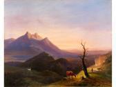 WAGENBAUER Max Joseph Gebirgige Landschaft Bei Untergehender Sonne WAGENBAUER Max Joseph Gebirgige Landschaft Bei Untergehender Sonne