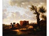 WAGENBAUER Max Joseph Hirtenknabe Mit Kühen Und Schafen An Einem Tümpel WAGENBAUER Max Joseph Hirtenknabe Mit Kühen Und Schafen An Einem Tümpel