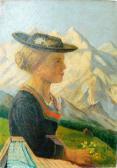 WAGENKNECHL P. Ritratto Di Fanciulla Tirolese In Costume Locale WAGENKNECHL P. Ritratto Di Fanciulla Tirolese In Costume Locale