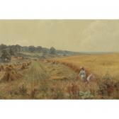 WAITE Edward Wilkins Picking Poppies In Flower-fringed Fields WAITE Edward Wilkins Picking Poppies In Flower-fringed Fields