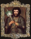WAITT Richard A Gardener Holding A Cabbage With A Candle WAITT Richard A Gardener Holding A Cabbage With A Candle