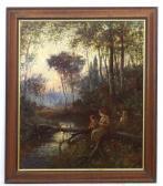 WALBOURN Ernest Charles Children Playing Besides A Woodland Stream WALBOURN Ernest Charles Children Playing Besides A Woodland Stream
