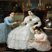 WALDMÜLLER Ferdinand Interior With A Mother And Her Two Girls WALDMÜLLER Ferdinand Interior With A Mother And Her Two Girls