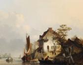 WALDORP J.C. Figures By A Riverside House In A Dutch Landscape WALDORP J.C. Figures By A Riverside House In A Dutch Landscape