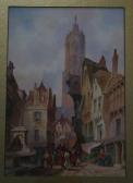 WALL William Allen Street Scenes With Figures Wearing Traditional Costume WALL William Allen Street Scenes With Figures Wearing Traditional Costume