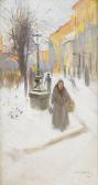 WALLANDER Alf, Alfred Artillerigatan I Vinterskrud - Motiv Från Stockholm WALLANDER Alf, Alfred Artillerigatan I Vinterskrud - Motiv Från Stockholm