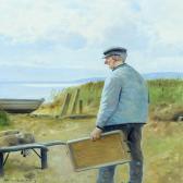 WALSETH Niels Scenery With A Fisherman By His Boat WALSETH Niels Scenery With A Fisherman By His Boat