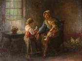 WALTENSPERGER Charles E. Interior Scene With Mother Andchildren WALTENSPERGER Charles E. Interior Scene With Mother Andchildren
