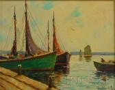 WARD William Dudley B. Boats Beside A Wharf WARD William Dudley B. Boats Beside A Wharf