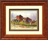 WARD William W. Lumber Mill By The River WARD William W. Lumber Mill By The River
