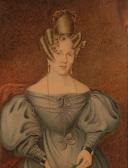 WATERS Thomas Portrait Of A Lady, Seated, In A Grey Dress. WATERS Thomas Portrait Of A Lady, Seated, In A Grey Dress.