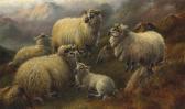 WATSON Elizabeth H. Highland Cattle Watering In A Misty Landscape; Sheep Resting In A Highland Landscape (a Pair) WATSON Elizabeth H. Highland Cattle Watering In A Misty Landscape; Sheep Resting In A Highland Landscape (a Pair)