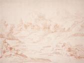 WATTEAU Jean Antoine Paysage Animé D'après Campagnola ? WATTEAU Jean Antoine Paysage Animé D'après Campagnola ?