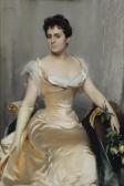 WAUTERS Emile Charles An Elegant Lady In A Silk Dress WAUTERS Emile Charles An Elegant Lady In A Silk Dress