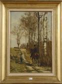 WAUTERS Emile Charles Cavalier Demandant Son Chemin À Un Jeune Garçon WAUTERS Emile Charles Cavalier Demandant Son Chemin À Un Jeune Garçon
