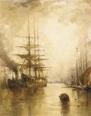 WEBB William Edward A Crowded Harbour At Dusk WEBB William Edward A Crowded Harbour At Dusk