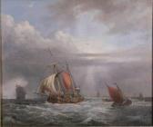 WEBSTER George A Dutch Koff And Other Sailingboats Off A Harbour Wall WEBSTER George A Dutch Koff And Other Sailingboats Off A Harbour Wall