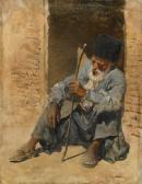 WEEKS Edwin Lord American Man Resting In A Doorway, Ispahan, Persia WEEKS Edwin Lord American Man Resting In A Doorway, Ispahan, Persia