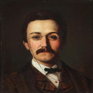 Theodor Gustav Wegener - Three Portraits Of Teacher Victor Julius Bjerring