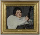WEIR Julian Alden Lady Beside A Fan Window WEIR Julian Alden Lady Beside A Fan Window