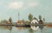 WEISSENBRUCH Willem Johannes Farmhouses By The River On A Clear Day WEISSENBRUCH Willem Johannes Farmhouses By The River On A Clear Day
