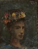 WEITZ Helmut Junge Dame Mit Blumenhut WEITZ Helmut Junge Dame Mit Blumenhut