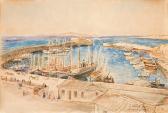 WENTSCHER Julius II View Of The Harbour Of Heraklion, Crete WENTSCHER Julius II View Of The Harbour Of Heraklion, Crete