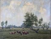 WENZEL LEOPOLD Sommerlandschaft Mit Weidenden Kühen WENZEL LEOPOLD Sommerlandschaft Mit Weidenden Kühen