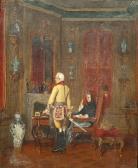WERNER Alexander Friedrich An Officer And A Woman In An Elegant Interior WERNER Alexander Friedrich An Officer And A Woman In An Elegant Interior
