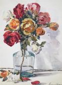 WESSON Edward Still Lifes Of Roses In A Vase And A Bottle WESSON Edward Still Lifes Of Roses In A Vase And A Bottle