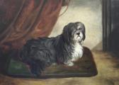 WHEELER Alfred, Jnr. Portrait Of A Terrier Seated Upon A Cushion WHEELER Alfred, Jnr. Portrait Of A Terrier Seated Upon A Cushion
