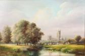WHEELER T. Landscape Study With River View And Distant Cathedral WHEELER T. Landscape Study With River View And Distant Cathedral