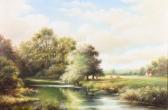 WHEELER T. Study Of Cattle Beside A River WHEELER T. Study Of Cattle Beside A River