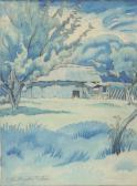WHITE Ethelbert Landscape With Barn WHITE Ethelbert Landscape With Barn
