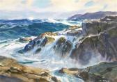 WHORF John From The Cliffs, Depicts Rocky Seascape WHORF John From The Cliffs, Depicts Rocky Seascape