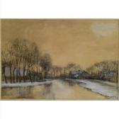 WIJSMULLER Jan Hillebrand A Winter Landscape With Houses Along A Canal WIJSMULLER Jan Hillebrand A Winter Landscape With Houses Along A Canal