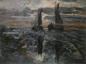 Adolf Willems - Scheldegezicht Met Visserssloepen