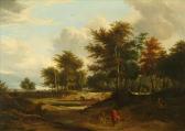 WILLIAMS Edward Cattle And Figuresin A Wooded Landscape WILLIAMS Edward Cattle And Figuresin A Wooded Landscape