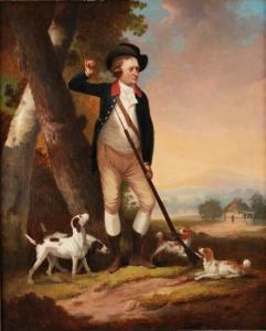 William Williams - Portrait Ofhenry, 1st Lord Mount Sandford Reloading His Fowling Piece, Withdogs In Attendance 