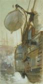 WILSON Thomas Walter A Lady And A Gentleman Escaping From A Galleon WILSON Thomas Walter A Lady And A Gentleman Escaping From A Galleon