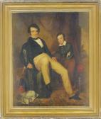 WINNER William E. Portrait Of Joseph E. Winner And His Son Septimus Winner In Aninterior WINNER William E. Portrait Of Joseph E. Winner And His Son Septimus Winner In Aninterior