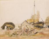 WINT de Peter A Boat Yard On The Banks Of A River WINT de Peter A Boat Yard On The Banks Of A River