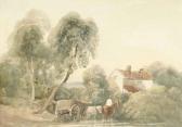 WINT de Peter A Horse And Cart Fording A Stream, Near A Mill. WINT de Peter A Horse And Cart Fording A Stream, Near A Mill.