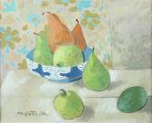 WINTER JR MILO KENDALL Still Life Of Fruit In Blue And White Bowl WINTER JR MILO KENDALL Still Life Of Fruit In Blue And White Bowl