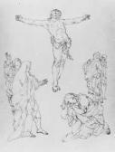 WINTERHALTER Joseph I Die Kreuzigung Christi Mit Maria Und Johannes, Maria Magdalena Und Zwei Jüngern. WINTERHALTER Joseph I Die Kreuzigung Christi Mit Maria Und Johannes, Maria Magdalena Und Zwei Jüngern.