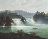 WOLF Alexander A Castle Overlookng Cascading Water WOLF Alexander A Castle Overlookng Cascading Water