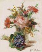 WOLF Camille Flowers In A Vase And A Posy Ofviolets WOLF Camille Flowers In A Vase And A Posy Ofviolets