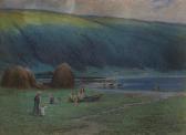 WOLF Raimund Anton Fishermen On The Banks Of A River WOLF Raimund Anton Fishermen On The Banks Of A River