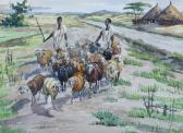WOLFF J.V. Goat Herders On The African Plain WOLFF J.V. Goat Herders On The African Plain