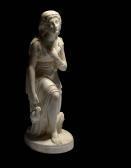 WOOD John Warrington An English Marble Figure Of Naaman's Maid WOOD John Warrington An English Marble Figure Of Naaman's Maid